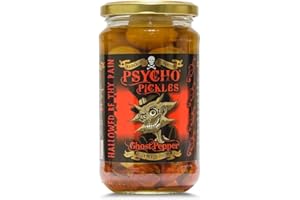 PSYCHO JUICE Psycho Onions Ghost Pepper Naga Pickled Onions 450g Jar