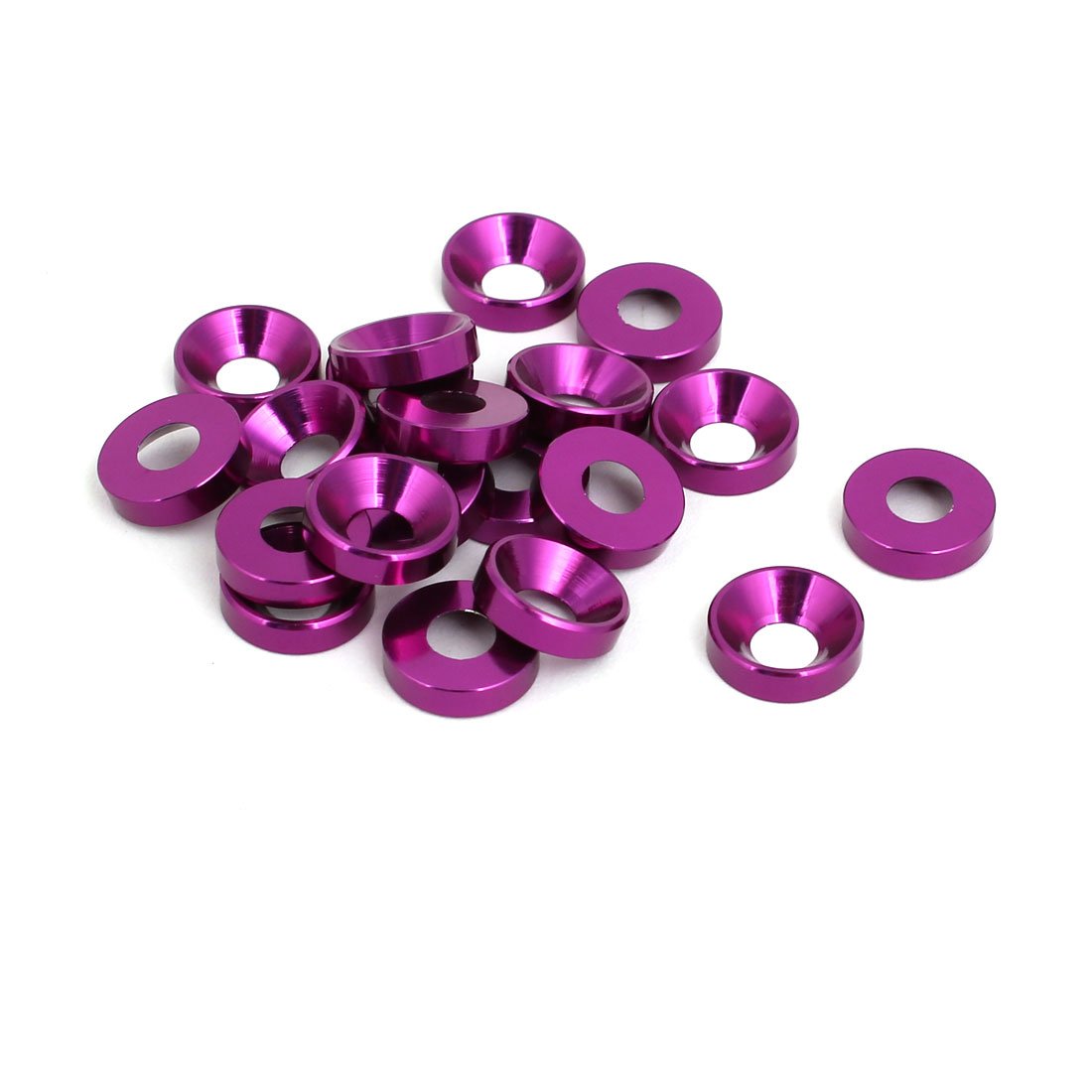 Sourcingmap M4 Aluminium Alloy Cup Head Engine Bay Bumper Washer Purple 20pcs