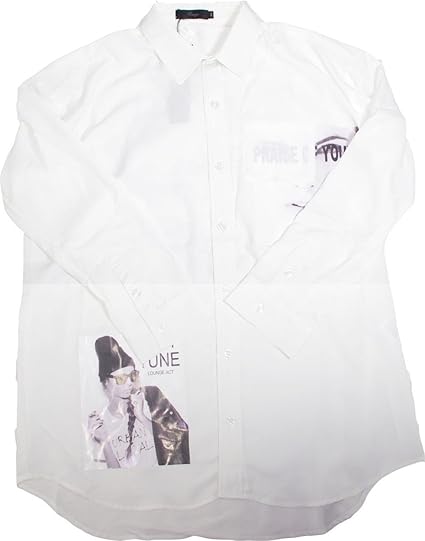 Amazon Co Jp リングス Rings モード ストリート系 オーバーサイズ ビッグシルエット ガールフォト シャツ メンズ 1211 90ﾋﾞｯｸﾞs ホワイト 48 服 ファッション小物