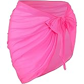 SEGT Women's Sheer Sarong Coverups Tie Side Beach Wrap Skirt Short Bikini Swimsuit Cover Ups