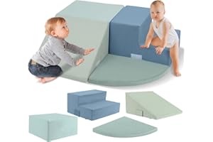 CAPAKIDS Large 4 Pcs Toddler Climbing Toys Indoor, Foam Blocks with Velcro, Classic