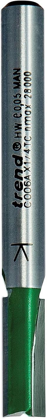Trend CraftPro Straight 2 Flute Router Cutter 1/4 Inch Shank 6.3mm Ø view 2
