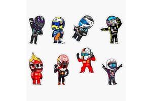 RIOWEST DESIGNS F1 Mini Drivers Pack Classic Sticker Vinyl Decal Bumper Sticker 5"