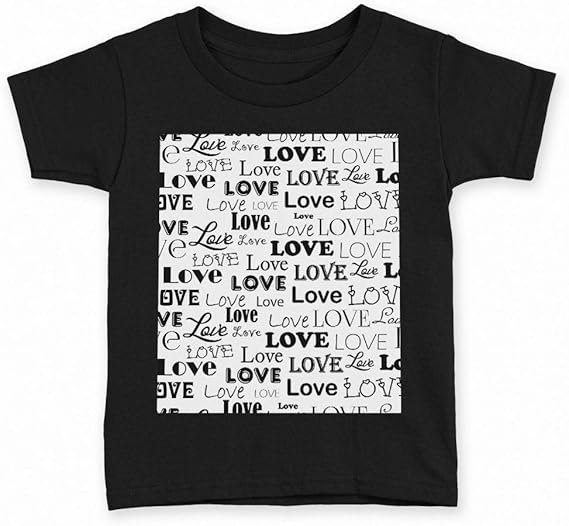 Amazon Igsticker プリント Tシャツ キッズ 子供 100 サイズ Size おしゃれ クルーネック 黒 ブラック T Shirt 英語 文字 Love Tシャツ カットソー 通販