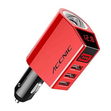 Topker ACCNIC 3 USB-Zigarettenanzünder-LED Spannungswächter 12V-24V Motorrad Fahrzeug Auto Auto-Energien-Ladegerät