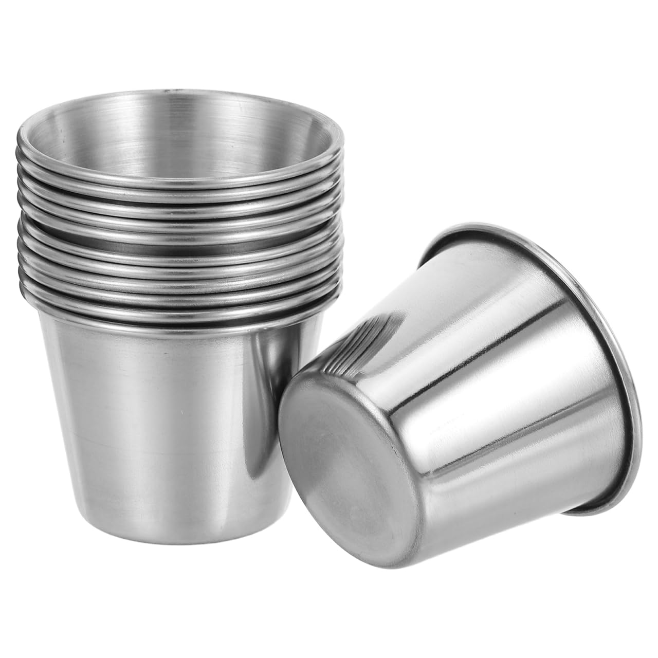 TOYANDONA Pack of 12 Stainless Steel Shot Cups Drinking Portable Stainless Steel Shot Glasses Wine Cup Drinking Cup for Whisky Liqueur (45 ml)