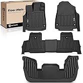 YHTAUTO Floor Mats Compatible with Acura MDX 2022-2026, TPE Floor Liners All-Weather Protection Custom Fit, 1st & 2nd Row & 3 Rows, Set of 4