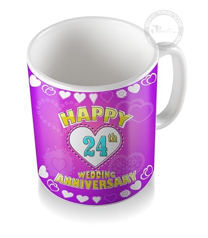 Buy Sky Trends 24th Happy Wedding Anniversary Ceramic Coffee Mug