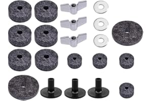Parliky Drum Cymbal Felt Pads Set with Anti-Slip Design Includes Washers Sleeves and Nuts for Cymbal Protection and Sound Enh