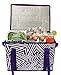 Earthwise Insulated Reusable Grocery Bag Shopping Box with Reinforced Bottom Panel and Zipper Top Lid with Extra Side Handles for Easy Lifting (Set of 2) (Green/Purple)