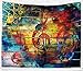 Leofanger Music Tapestry Wall Hanging Colorful Music Note Tapestry Hippie Bohemian Wall Tapestry Psychedelic Musical Tapestry for Wedding Bedroom Home Decor