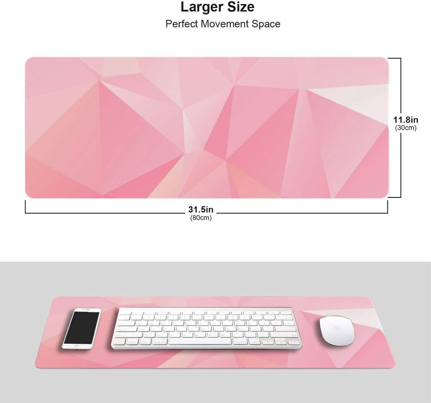 Amazon マウスパッド 大型 ゲーミングマウスパッド 幾何 ピンク 背景 立体 葉書 かわいい 防水性 耐久性 滑り止め 低反発キーボードパッド 多機能 超大判 30 80cm おしゃれ Norain マウスパッド 通販