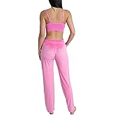 Juicy Couture Women's Velvet Fleece Lounge Pajama Pant with Rhinestones