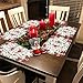 OurWarm 6pcs Embroidered Christmas Placemats, Red Poinsettia Placemats with Holly for Christmas Holiday Decorations, 11 x 17 Inch Christmas Table Mats