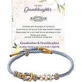 To My Granddaughter-Infinity Forever Love Heart Bracelet, Natural Emperor Stone Double Layer Purple Beaded Woven Wrap Bracelets Adjustable Mind Peace Gift Jewelry