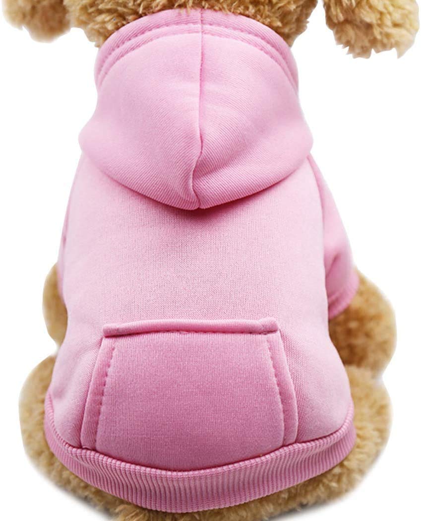 Idepet Pet Dog Clothes Dog Hoodies for Small Dogs Chihuahua Clothes Warm Coat Jacket Autumn Puppy Outfits Dogs Cat Clothing (S, Pink)