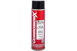 CorrosionX Rust Inhibitor, Industrial-Strength Dielectric Corrosion Prevention, Lubricant & Penetrant for Marine, Automotive, Electronics & RV Use, Protects Bolts, Cables, Engines, Parts, 16oz Aerosol