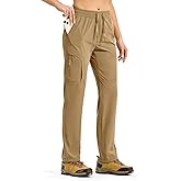 Rdruko Women's Hiking Pants Lightweight Quick Dry Water Resistant Cargo Outdoor Travel Pants Elastic Waist