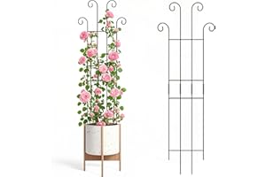 LUCKJUJU 2 Set 32'' Taller Plant Trellis for Climbing Plants Indoors & Outdoor, Garden Metal Trellis Plant Support for Potted Plants, Houseplants, Flowers Vine, Ivy, Pothos, Monstera