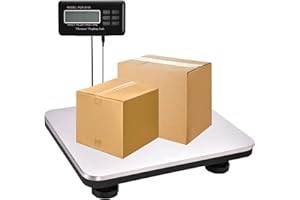 MEEFUNS Shipping Scale 660lbs - Portable LCD Digital Postal Scale Heavy Duty Stainless Package Scale for Industrial Warehouse Home Post Office 14.2"X 12" (Units kg/lb/oz/lb: oz)