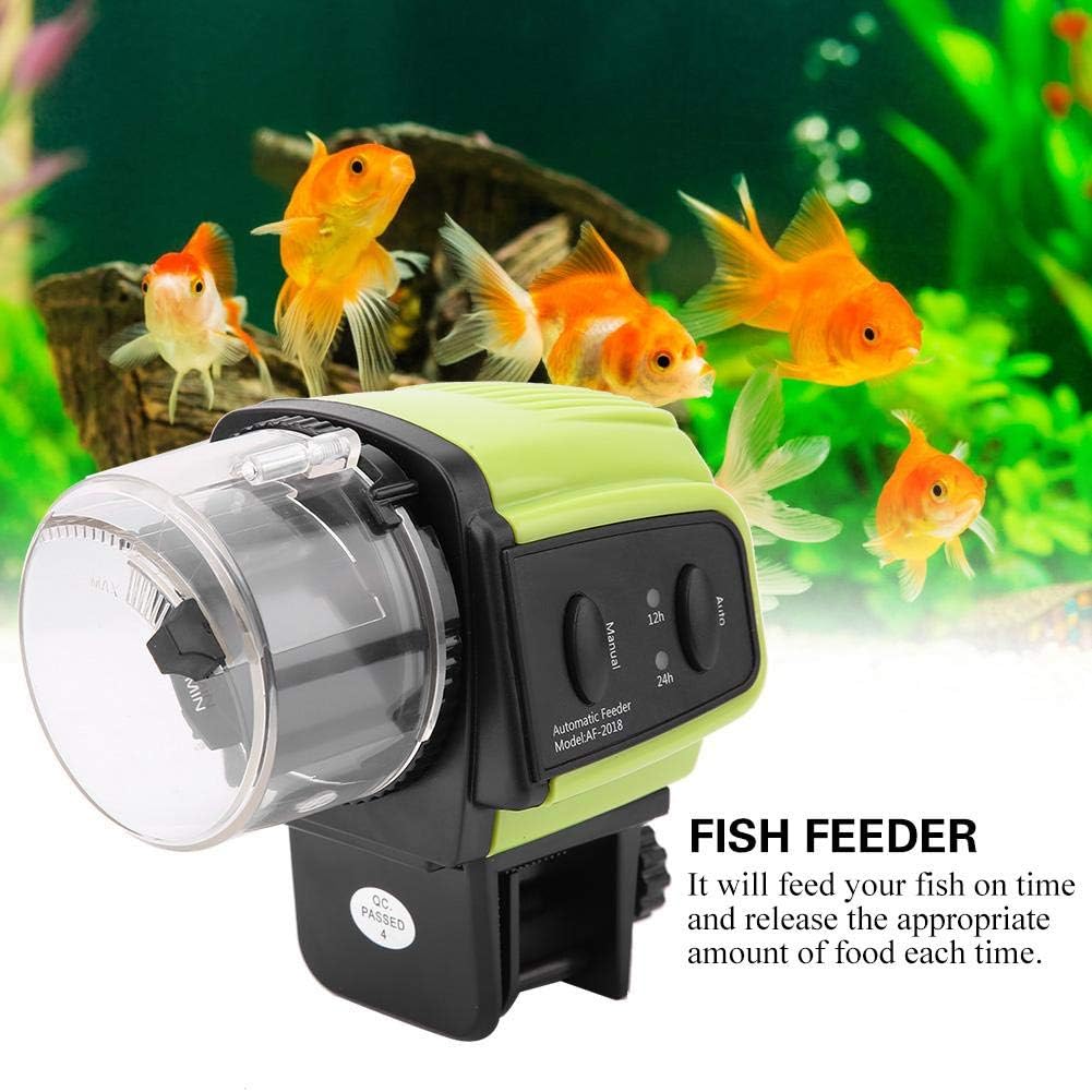 Amazon 魚自動給餌器 魚餌やり機 金魚 自動餌やり機 水族館自動フィーダー 大容量 調節可能 簡単設置 出張 旅行 急用などの留守中の餌やり Xuuyuu 自動給餌器 通販