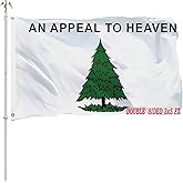 tnpun 3x5 An Appeal to Heaven Flag Double Sided Pine Tree Flags Vivid Color Heavy Duty Historical Liberty Tree American Flag Banner with 2 Brass Grommets 4 Rows of Stitches
