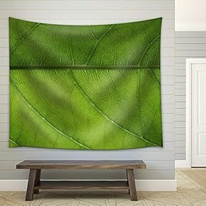 Green Leaf Background - Fabric Wall Tapestry Home Decor - 51x60 inches