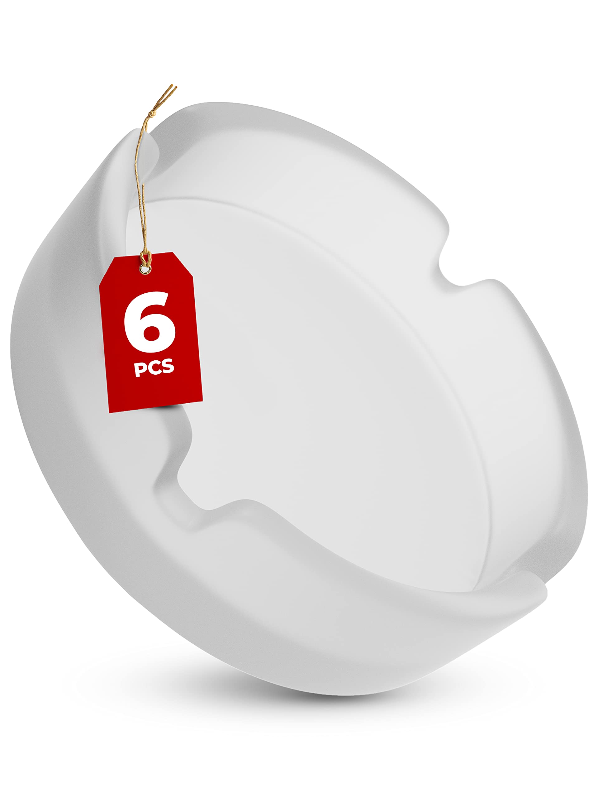 Praknu 6 Round Glass Ashtrays, Matt, Dishwasher Safe, Stackable, For Indoor and Outdoor Use