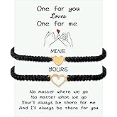 2pcs Mother and Daughter Matching Heart Bracelets Set Handmade Woven Bracelets Adjustable Rope Bracelets for Teen Girls Boy Mom Birthday Gifts