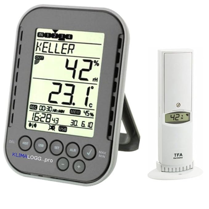 Profi-Klimalogger Klimalogg Pro TFA 30.3039 inkl. Funksender 30.3180 (anthrazit)