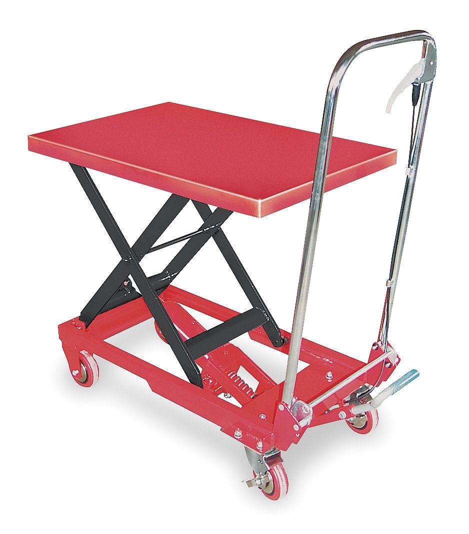 DAYTON 3KR46 Scissor Lift Cart, 400 lb., Steel, Fixed