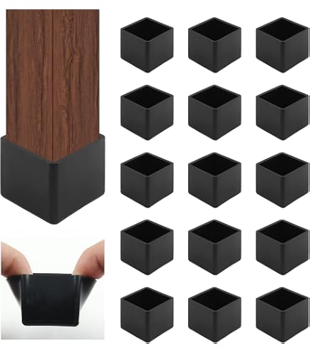 Uxcell Rubber Furniture Leg Caps, 4Pcs 35x35mm Rectangle Chair Leg Tips...