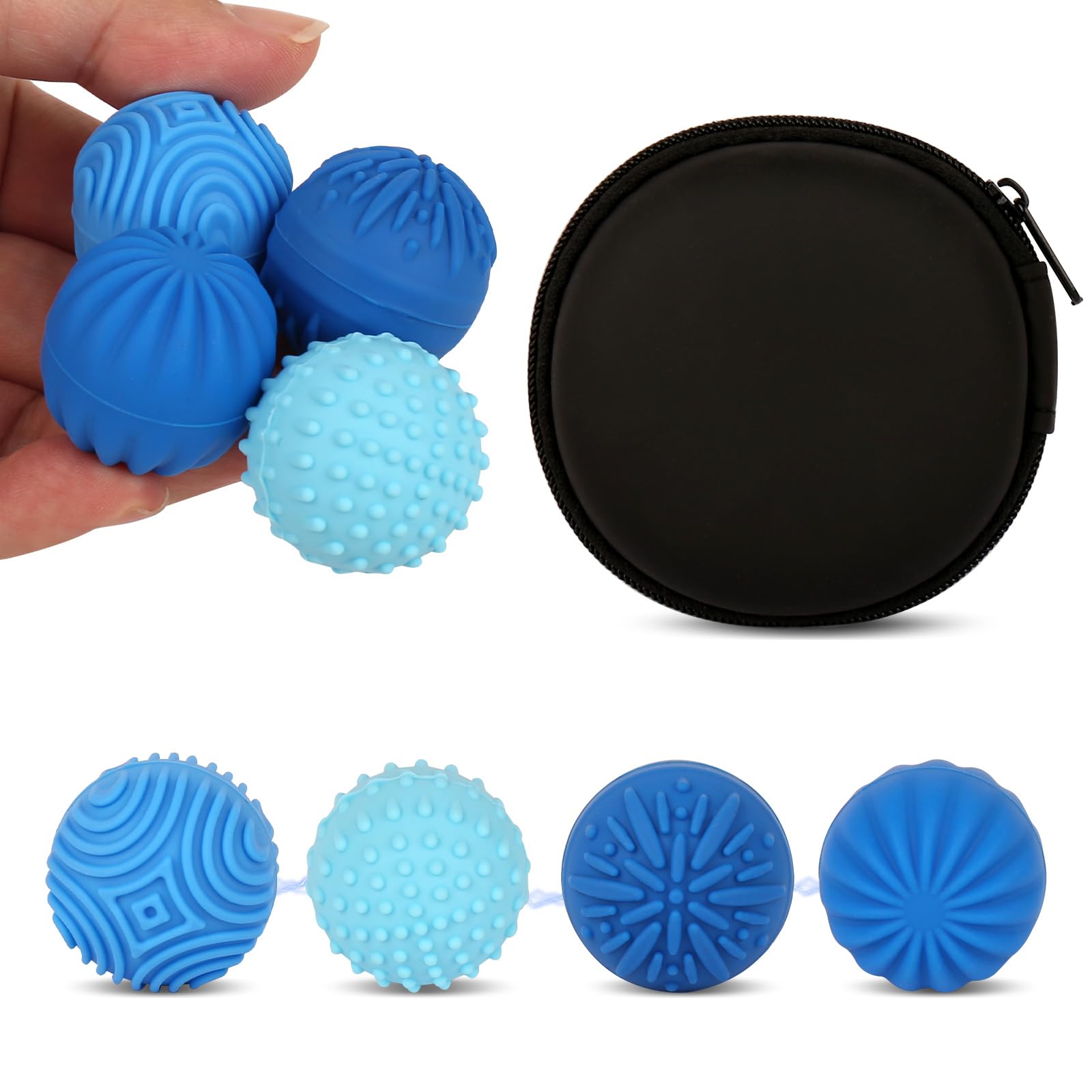 Silicone Magnetic Balls - 4PCS Sensory Stress Fidget Toys for Adults & Teens, Anxiety ADHD Autism Relief Items, Office Desk Toy, Gifts for Women Men, Easter Basket Stuffers & Gifts for Teens