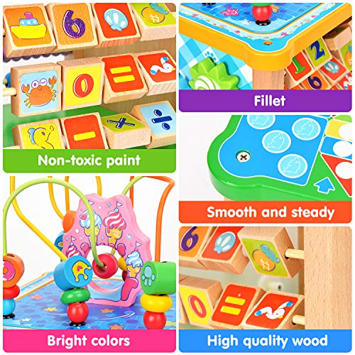 image for Victostar Activity Cube, 7 in 1 Bead Maze Multipurpose Educational Toy