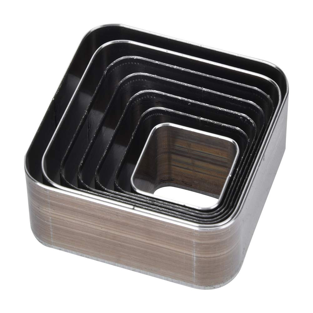 Leather Cutting Dies Set, Square High Speed Steel Die Punch Cutter for DIY Leather Craft 7Pcs 50MM 45MM 40MM 35MM 30MM 25MM 20MM Tool for Leatherworking Project