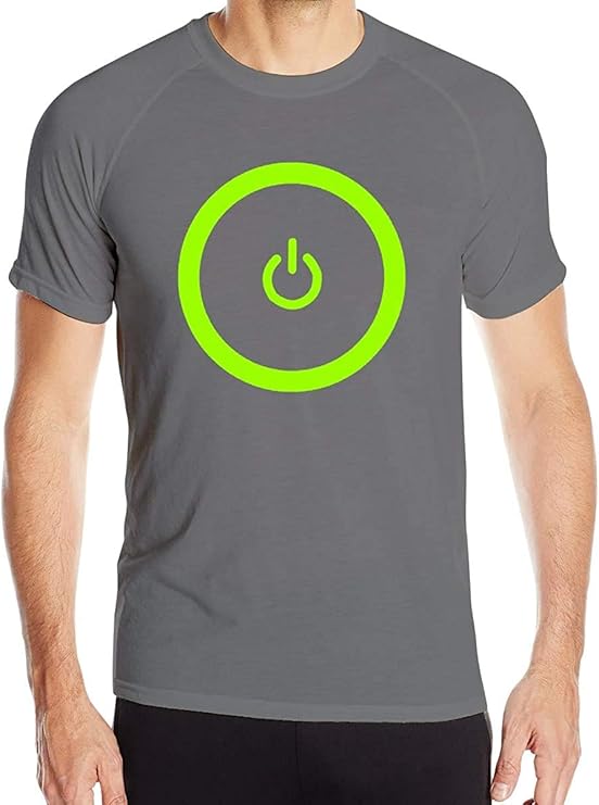 Gaming Power Button Men�s Round Neck Short Sleeve Quick