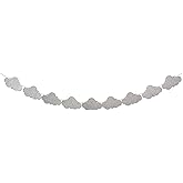 LINZYING Silver Shiny Cloud Banner | Engagement Bride Wedding Decoration,On Cloud Banner,On Cloud 9 Birthday Banner,On Cloud Birthday Banner For Girls