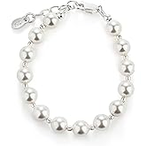 Cherished Moments 14K Gold Plated and 925 Sterling Silver Bracelet with Chunky Simulated Pearls for Babies and Little Girls