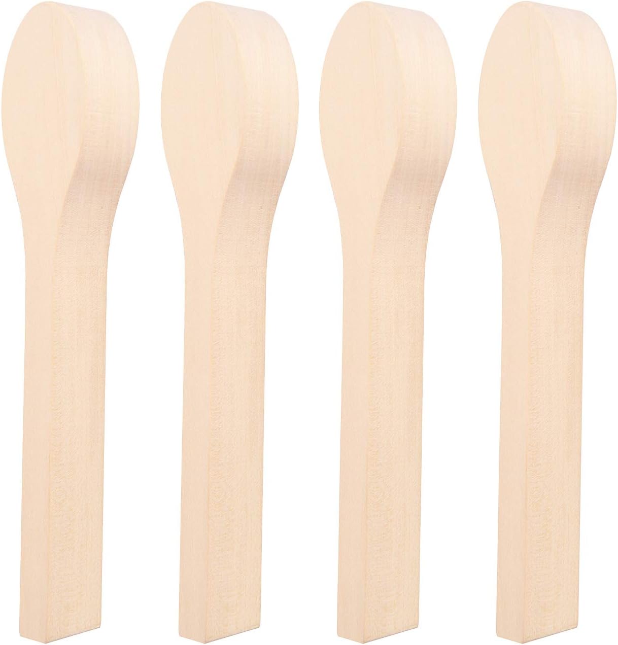 4 Pack Wood Carving Spoon Blank Basswood Unfinished Wooden Craft Whittling Kit for Whittler Starter Kids