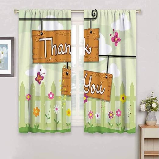 Amazon Com Butterfly Fiber Blackout Room Darkening Curtain Happy