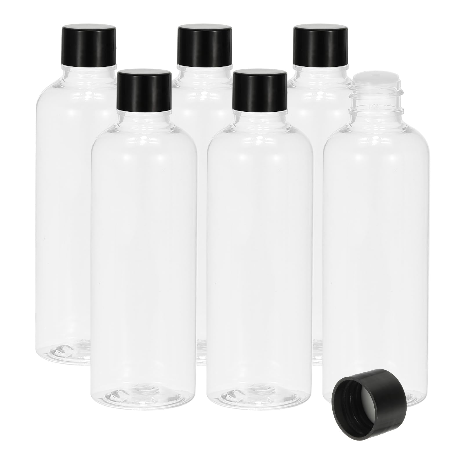 PATIKIL Travel Bottles with Screw Cap, 6 Pcs 3.4Oz(100ml) Leak Proof Refillable Empty Dispenser Container Squeeze Bottle with PP Screw Lid for Shampoo Toiletries Lotion Cream, Clear