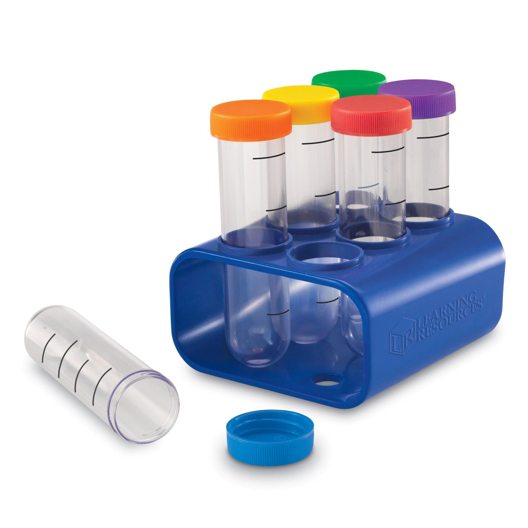 Learning Resources Primary Science Jumbo Test Tubes with Stand, Set of 6 Tubes, Ages 3+