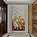 Asdam Art - (100% Hand Painted 3D)Oil Paintings On Canvas Modern Home Decor Wall Pictures for Living Room Bathroom Handmade Wall Art Framed Large Artwork (24x48 inch)