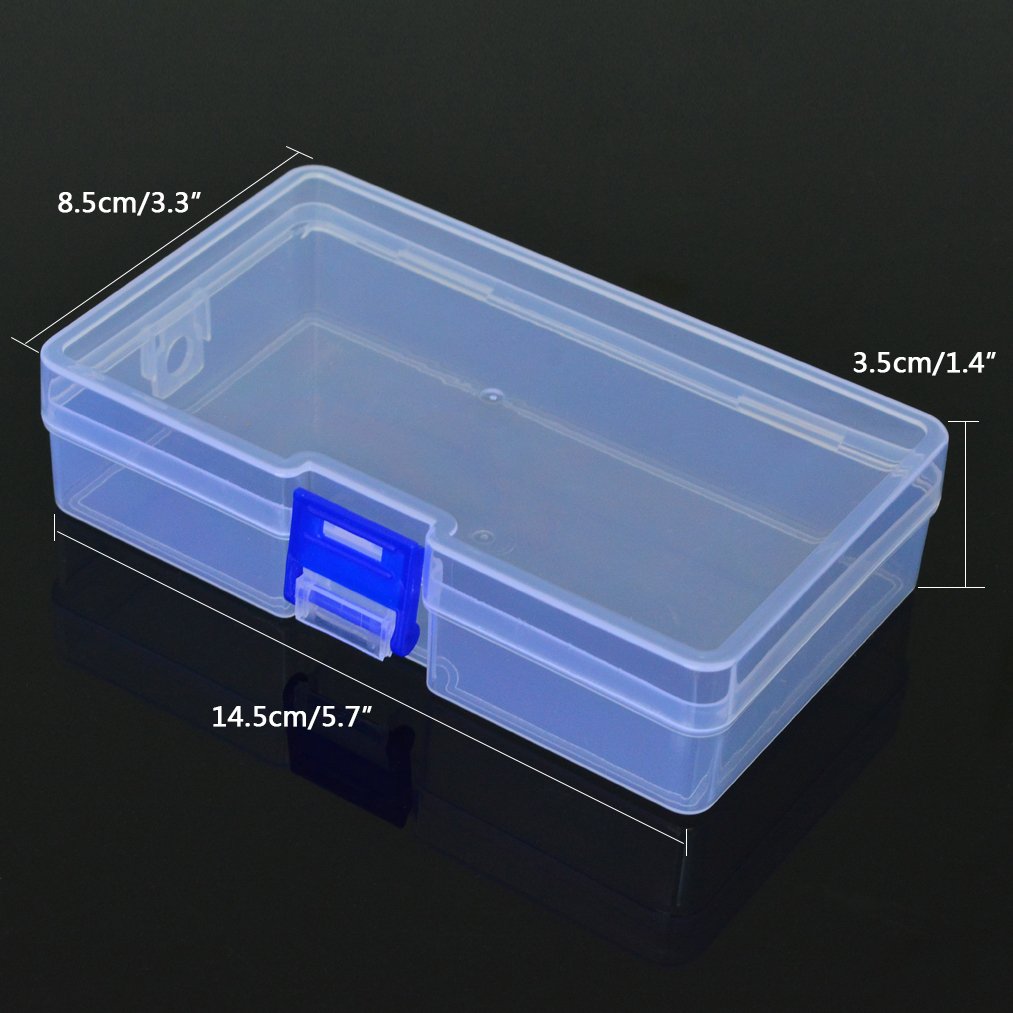 2 PCS Plastic Transparent Storage Box, baotongle Jewelry Craft Nail Art Beads Container Organizer