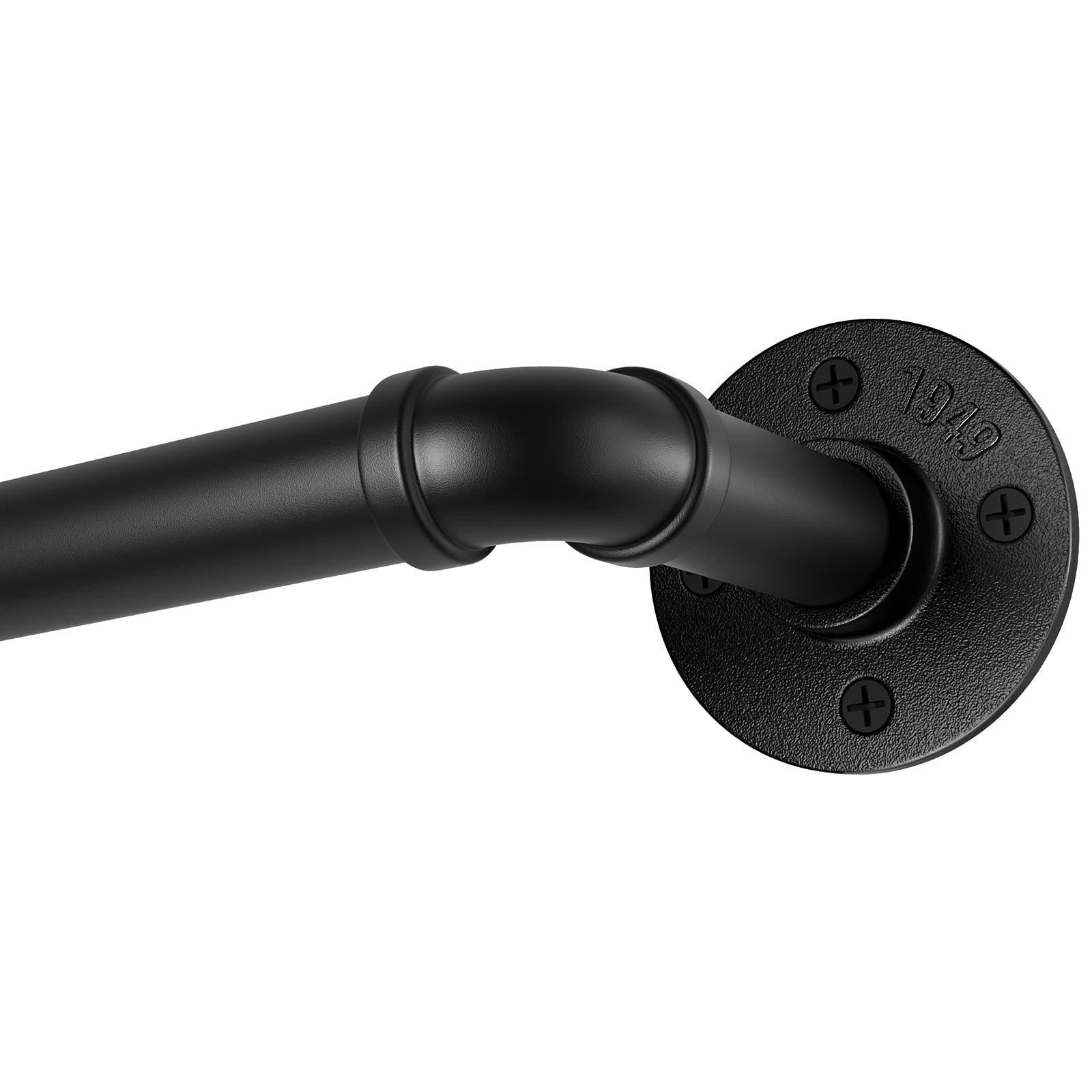 Photo 1 of 1 Inch Heavy Duty Adjustable Curtain Rods for Windows, Industrial Wrap Around Room Divider Decorative Curtain Rods Wall Mount & Ceiling Mount for Indoor & Outdoor, 72 to 144 inch, Black