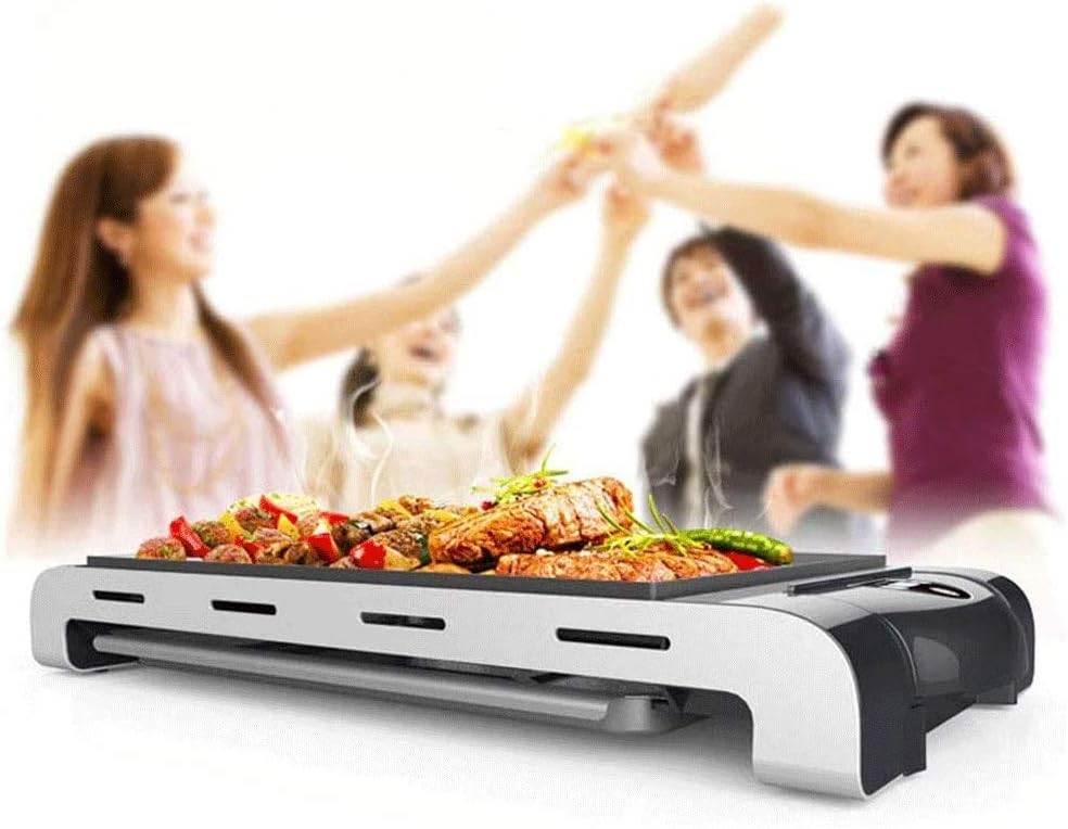 review ZQY Indoor Smoke-Free Non-Stick Barbecue Grill Electric Barbecue Grill Outdoor Barbecue Multifunctional Removable and Washable