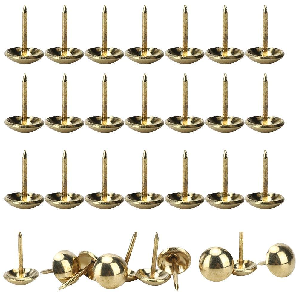 Large-Headed Nail Furniture Tacks100Pcs Furniture Nails Pins for Upholstery Decorative, 11x17mm(Gold) Rivet Tools