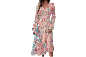 HPJKLYTR Spring Dresses for Women 2024 New Years Eve V-Neck Long Sleeve Gradient Plus Size Dresses for Curvy Formal Trendy