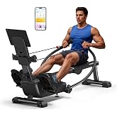 Merach RS3 Scull Rowing Machine for Home, Simulate Real Row, Ergonomic Seat | 16 Levels Quiet Magnetic Resistance, Multiple Rower Modes, Full-Body Workout, Multi-App Support, Max 350 lbs Capacity