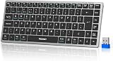 TECKNET 2.4G Wireless Keyboard Rechargeable 4-Device Bluetooth UK Layout view 1